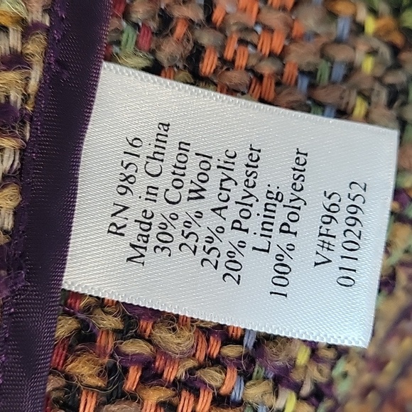 Coldwater Creek Tweed Wool Multicolor One Button Blazer - Picture 5 of 8